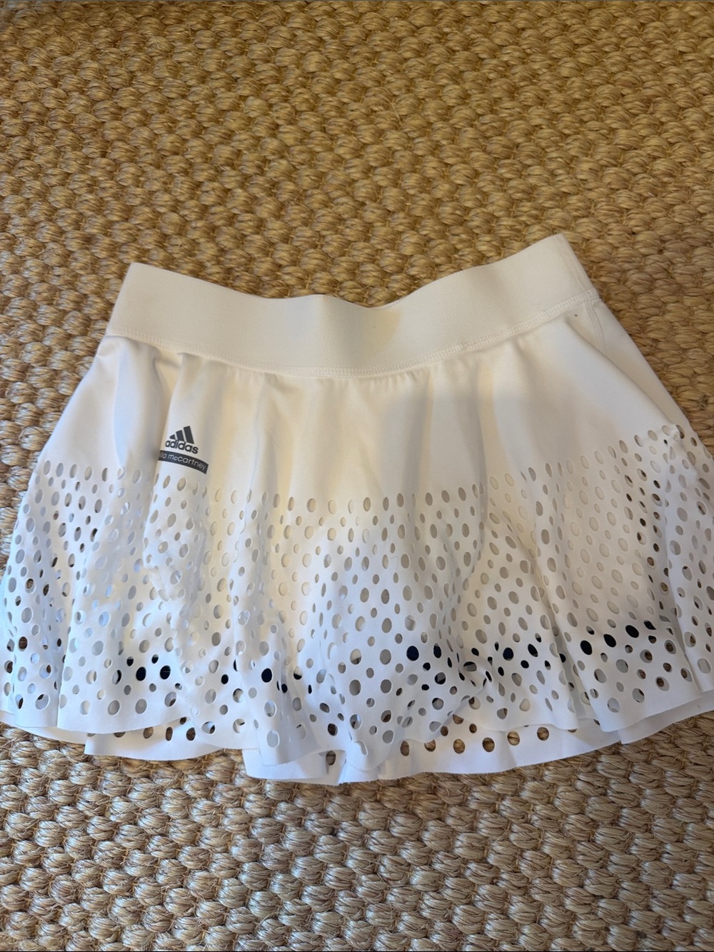 Adidas by Stella McCartney White Perforated Circle Skater Skirt